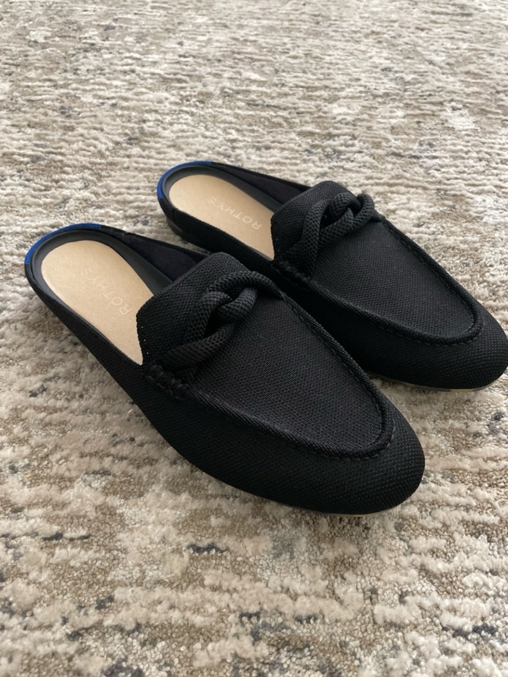 Rothy’s The Loafer Mule Braided Knot Black Size 9